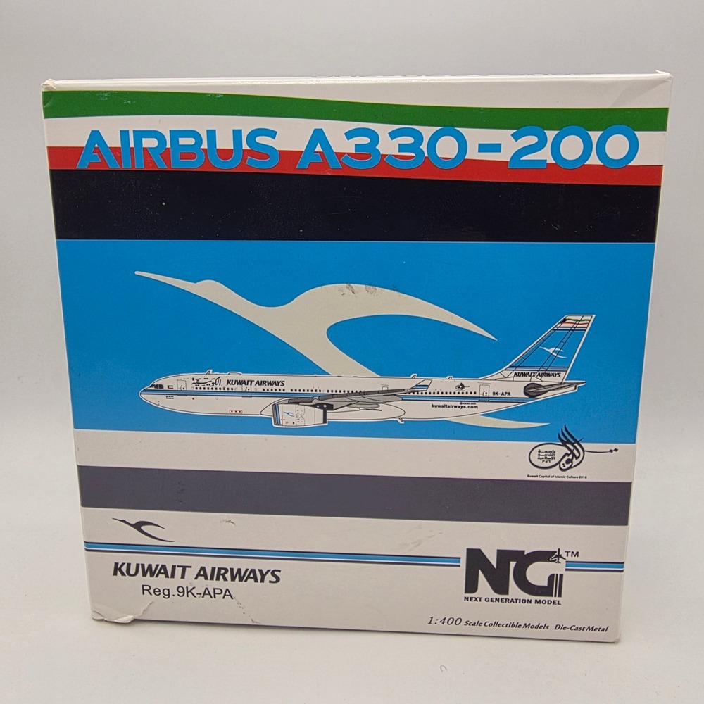 NG Model Kuwait Airways Airbus A330-200 1:400 Diecast Plane 9K-APA Blue White GD